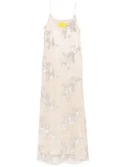 Marques' Almeida Sequin-embellished Maxi Dress In Neutrals