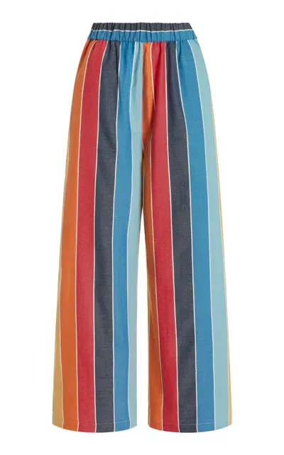 Marrakshi Life Exclusive High-rise Cotton-blend Wide-leg Pants In Multi