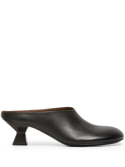 Marsèll 55mm Round-toe Leather Mules In Black