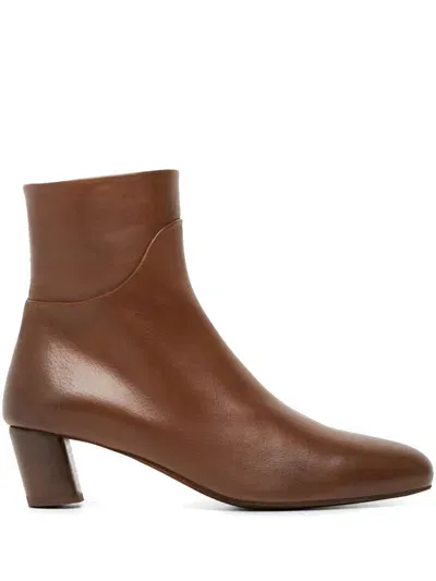 Marsèll Almond-toe Leather Ankle Boots In Brown