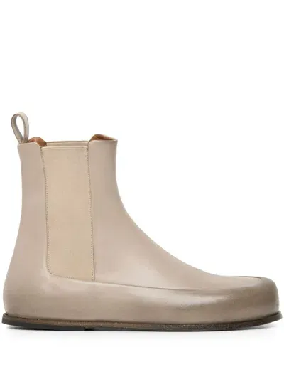 Marsèll Ankle Leather Boots In Beige