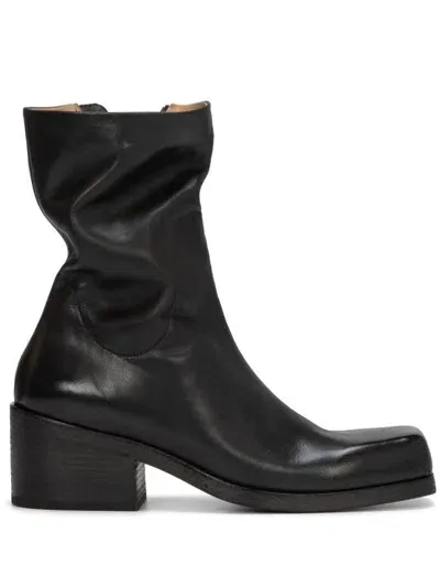 Marsèll Leather Ankle Boots In Black