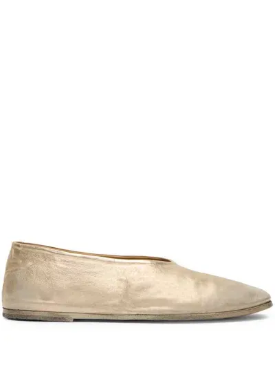 Marsèll Coltellaccio Leather Ballerina Shoes In Metallic