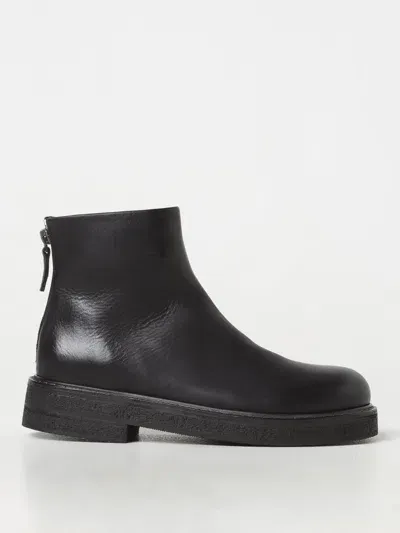 Marsèll Round Toe Leather Ankle Boots In Schwarz