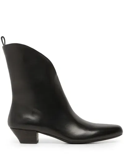 Marsèll Leather Ankle Boots In Black