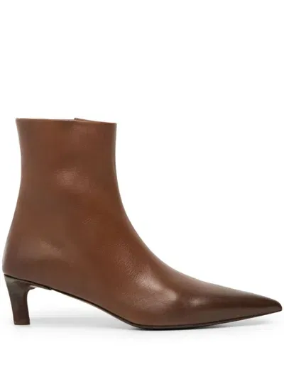 Marsèll Leather Pointed Toe Boots In Brown