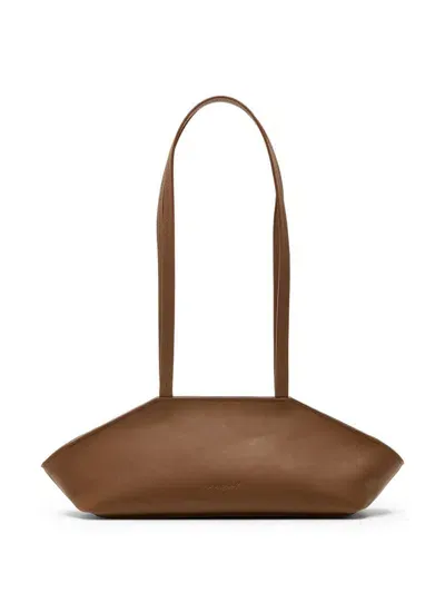 Marsèll Logo-debossed Leather Shoulder Bag In Brown