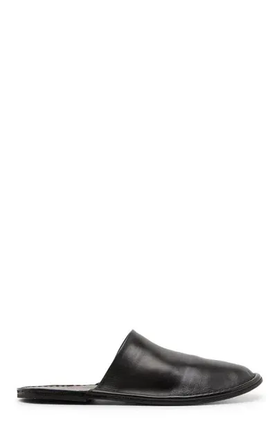 Marsèll Round-toe Leather Slippers In Black