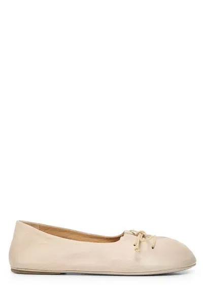 Marsèll Bow-detail Leather Ballerina Shoes In Beige