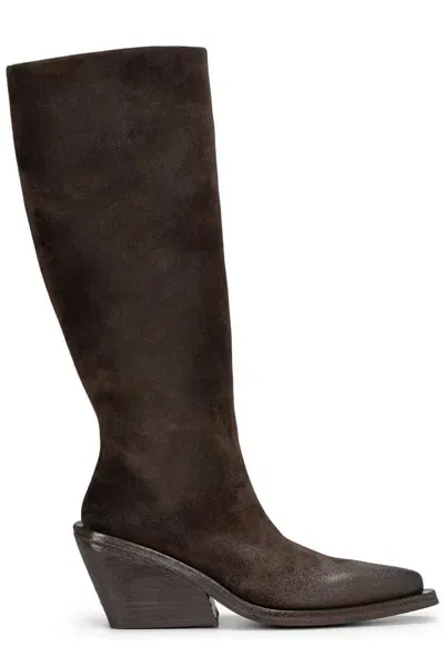 Marsèll 65mm Knee-high Pointed-toe Boots In Brown