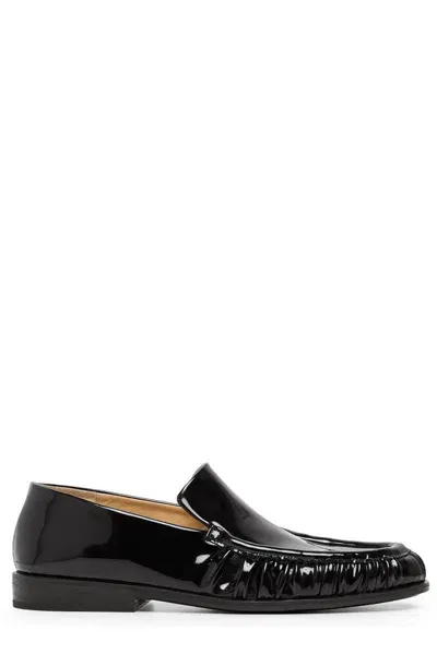 Marsèll Round-toe Patent-leather Loafers In Black