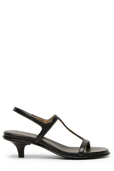 Marsèll Round Toe Leather Sandals In Black