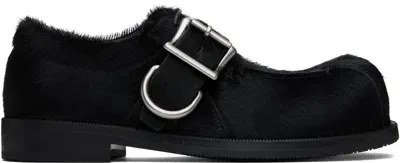 Martine Rose Black Bulb Toe Buckle Loafers