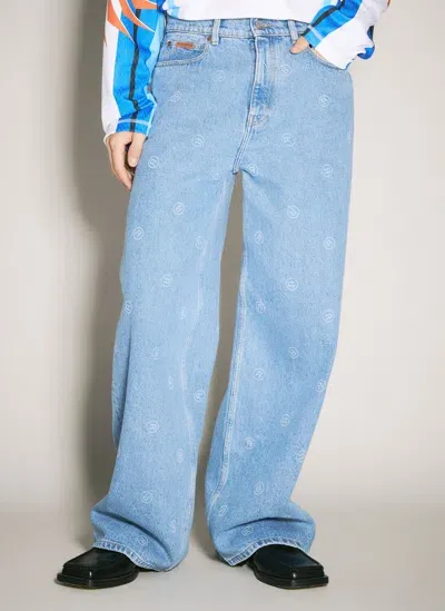 Martine Rose Extended Wide-leg Jeans In Blau