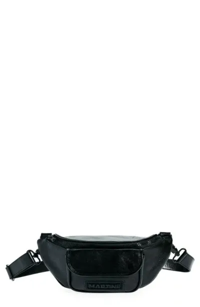 Martine Rose Leather Belt Bag In Black