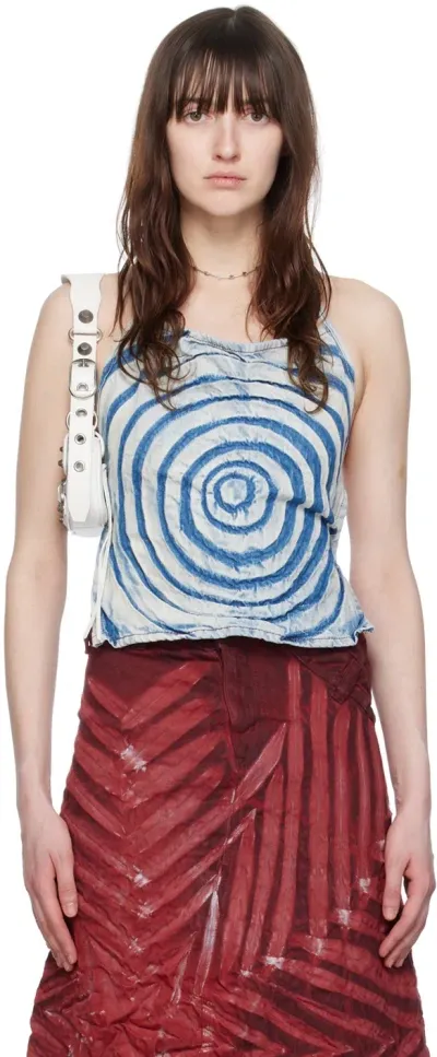 Masha Popova Blue Halter Denim Tank Top In Indigo