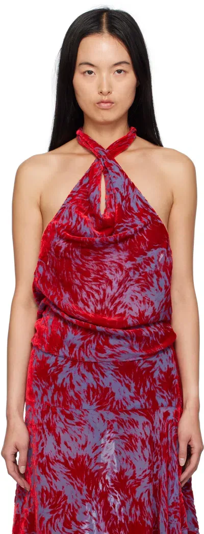 Masha Popova Ssense Exclusive Red & Purple Twisted Straps Tank Top In Crimson Lilac