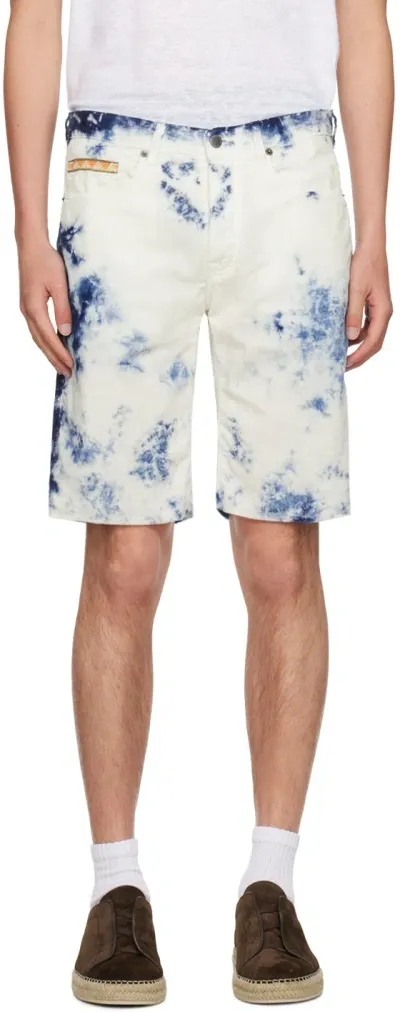 Massimo Alba Blue & White Kaleidoscope Shorts In F501 Blu