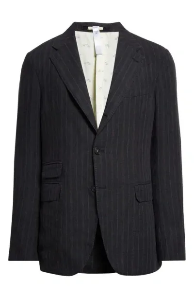 Massimo Alba Catch 2 Stripe Linen Blazer In R570 Dark Blue