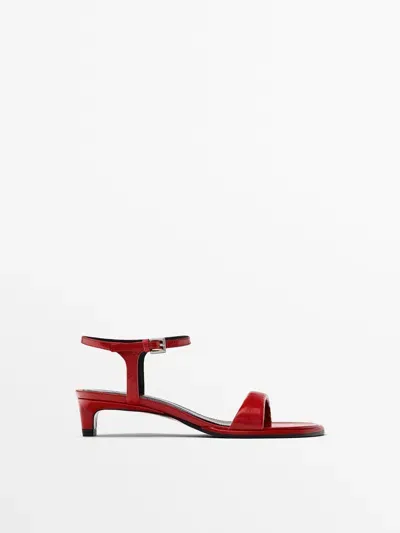 Massimo Dutti Absatzsandalen Rot In Multi