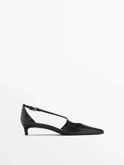 Massimo Dutti Absatzschuhe Mit Riemchen Am Spann In Black