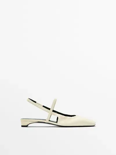 Massimo Dutti Ballerinas Offene Ferse Riemchen Am Spann In Multi