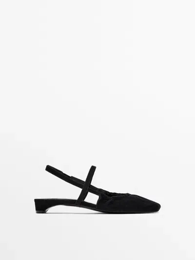 Massimo Dutti Ballerinas Offene Ferse Riemchen Am Spann In Multi