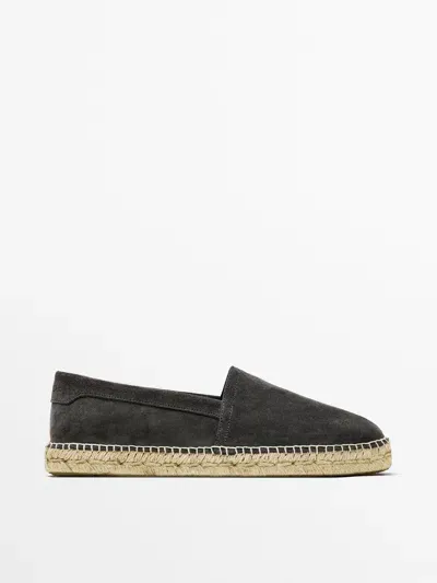 Massimo Dutti Espadrilles Aus Rauleder In Brown