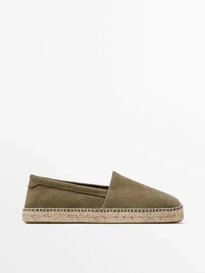 Massimo Dutti Espadrilles Nubukleder In Brown