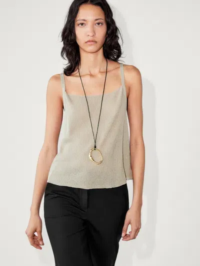 Massimo Dutti Geripptes Top Mit Trägern In Neutral