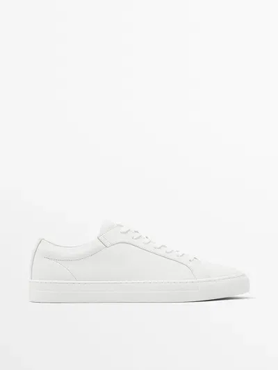 Massimo Dutti Nappa Trainers In White