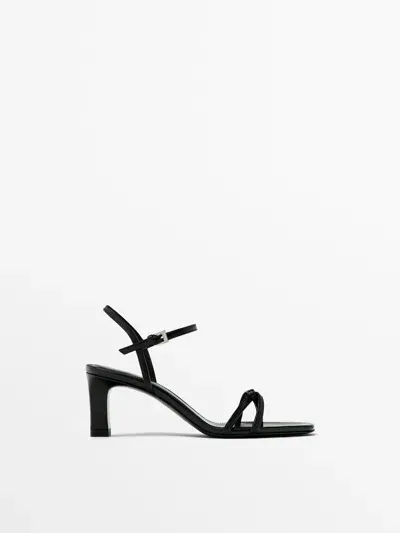 Massimo Dutti Sandalen Mit Absatz Und Riemchen In Black