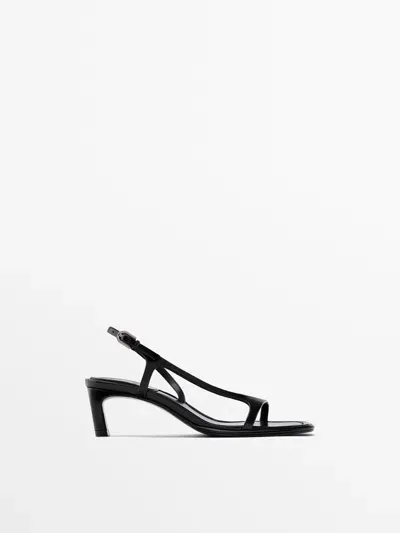 Massimo Dutti Sandalen Mit Absatz Und Riemchen In Black