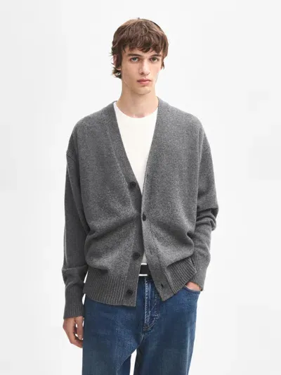 Massimo Dutti Strickcardigan 100% Kaschmir Mit Knöpfen In Gray