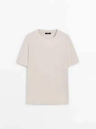 Massimo Dutti T-shirt Wide-fit 100 % Baumwolle In White