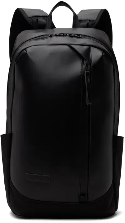 Master-piece Black Slick Leather Daypack Backpack