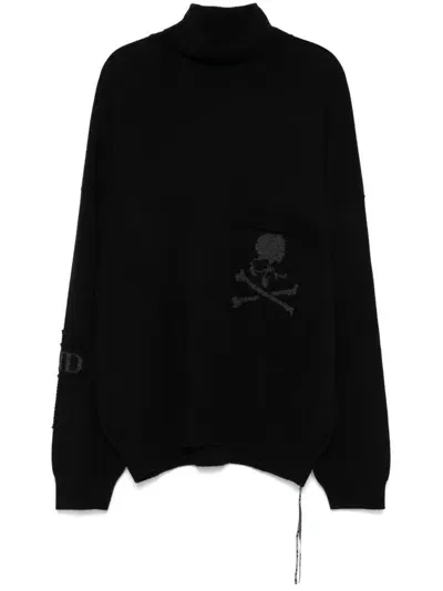 Mastermind Japan Patchwork Turtleneck Sweater In Black