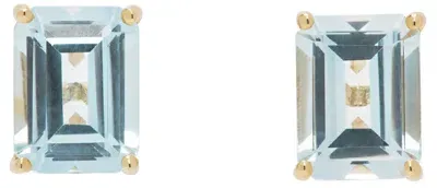 Mateo Gold & Blue Topaz Stud Earrings In 14kt - Yellow