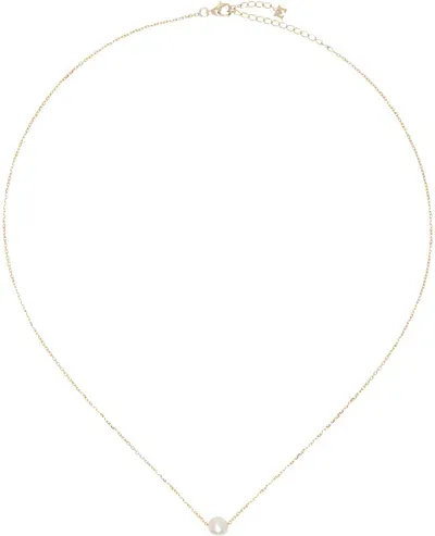 Mateo Gold Suspended Pearl Necklace In 14kt Gold & Pearl