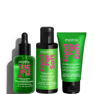 Matrix Food For Soft Hydrating Shampoo 75ml, Moisturising Conditioner 50ml And Hair Oil 50ml For Dry Hair ( In White