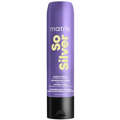 Matrix So Silver Purple Toning Pigmented Conditioner For Blonde, Grey + Silver Hair 300ml In White