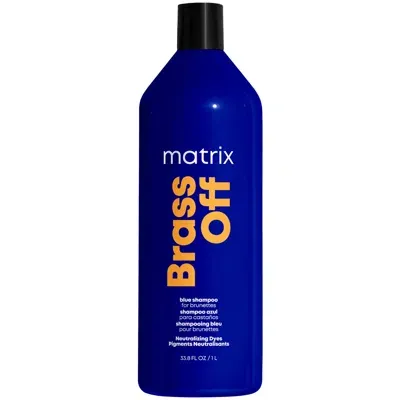 Matrix Total Results Brass Off Brunette Blue Shampoo For Lightened Brunette Hair 1l In White