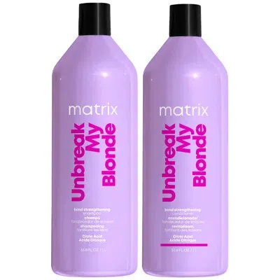 Matrix Total Results Unbreak My Blonde Shampoo And Conditioner 1000ml Duo For Chemically Over-processed Hai In White