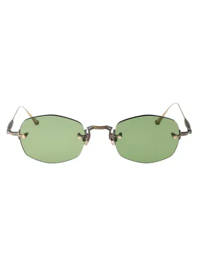 Matsuda Sunglasses In Ag5 Anqitue Gold - Sage Green