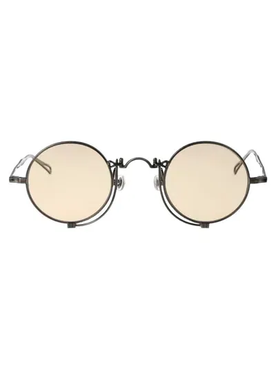 Matsuda Sunglasses In As Antique Silver, Cafe Light Brown