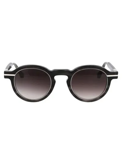 Matsuda Sunglasses In Bks-bs Black Stripe - Brushed Silver