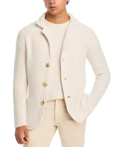 Maurizio Baldassari Brenta Wool Sweater Jacket In Cream