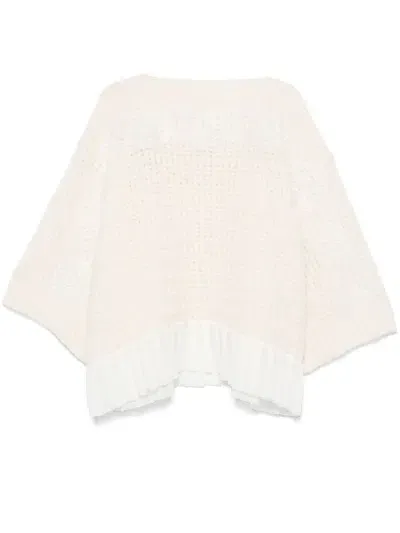 Maurizio Mykonos Corded Lace-appliqué Sweater In Neutrals