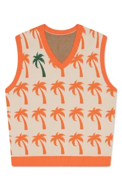 Mavrans Palms Sweater Vest In Orange