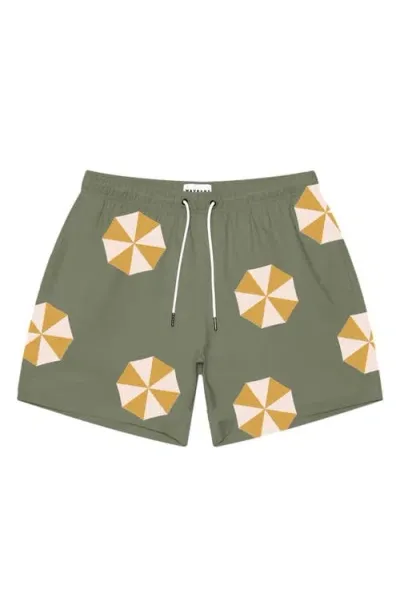 Mavrans Umbrella Waterproof Swim Trunks In Green